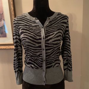 Express Grey/Black Zebra Cardigan